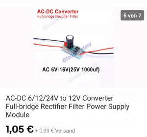 AC-DC Converter 6/12V Sich 12V Full-Bridge Gleichrichter Fiter Netzteil  Modul L 